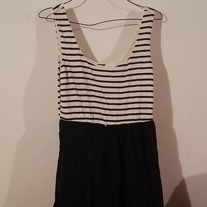 Black and white striped maxi dress